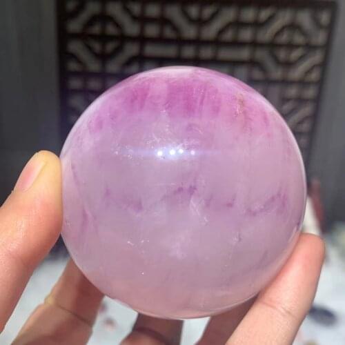 Watermelon red fluorite quartz crystal ball, natural quartz stone, healing gem reiki ball