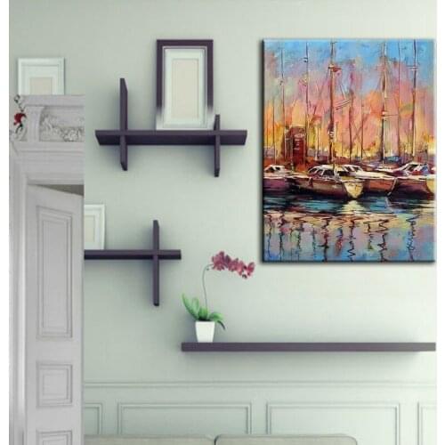 Home decor oil painting hand painted high quality landscape knife painting pictures DM1609337