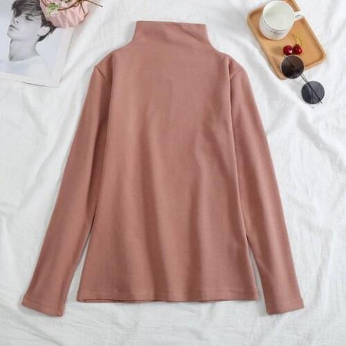 Hot! Spring and autumn medium-long high neck Pale yellow pullover sweater thin slim basic shirt sweater shirt womens sweater