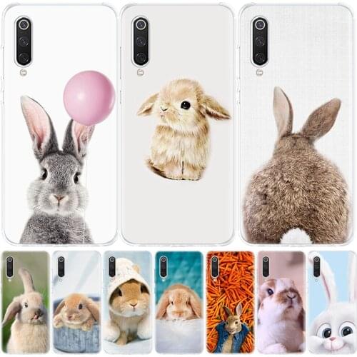 Cute White Baby Rabbits Phone Case for Xiaomi Note 10 Mi 11 9 8 CC9 5X 6X A1 A2 A3 9T 10T Lite Pro Poco F1 X3 NFC F3 Cover Coque
