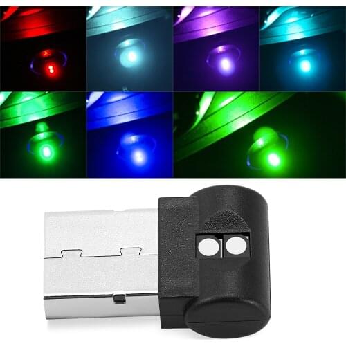 Mini USB Light LED Modeling Car Ambient Light Neon Interior Light Car Jewelry (7 kinds of light colors)