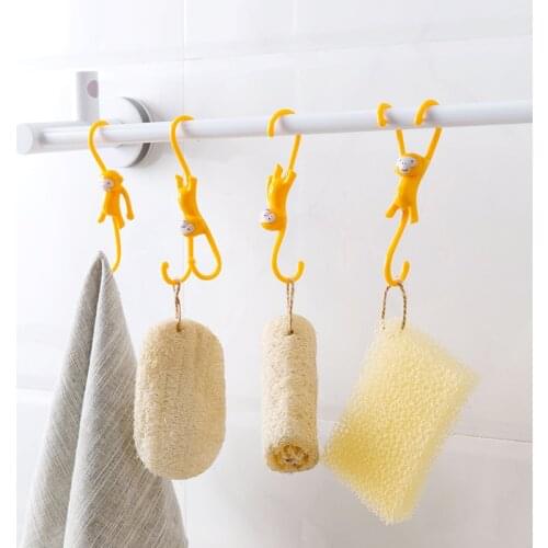MOMS HAND 2pcs/lot MultiFunction Cartoon Hook Key Tableware Organizer Home Kitchen Bathroom Decoration Hanger
