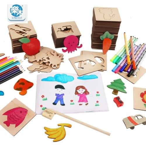 Wooden drawing toys set school paint tools Drawing toy board Paint Tools Educational Coloring Book Paint Learning Coloring