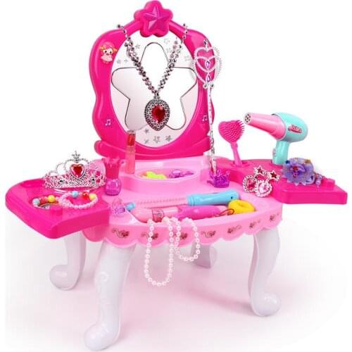 Children Girls Princesses Dressing Table Makeup Set Toys Beauties Pretend To Play with Toys Childrens Birthday Girls' Toys