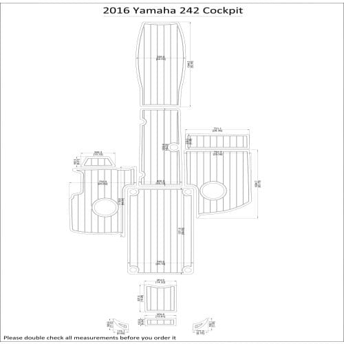 2016 Yamaha 242 Cockpit Pad Boat EVA Teak Decking 1/4" 6mm