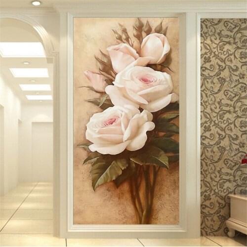 Rose Floral Wallpaper Mural for Hallway Wall Papers Home Decor 3d Room Wallpaper Landscape 3d wall murals Wallcoverings