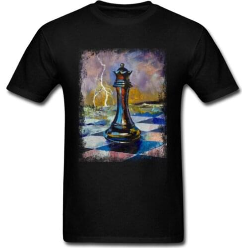 New Fashion T-shirt QUEEN OF CHESS Canvas Painting Art Design Family Thanksgiving High Quality Mens Tops & Tees