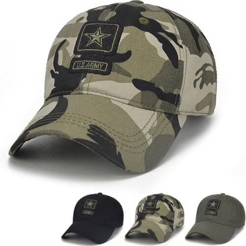 New Men Camouflage Baseball Cap Army Embroidery Cotton Tactical Snapback Dad Hat Male Summer Sports America Trucker Cap