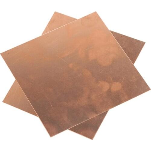 New 100x100x0.8mm 99.9% Purity Copper Metal Sheet Plate Nice Mechanical Behavior and Thermal Stability 1pcs