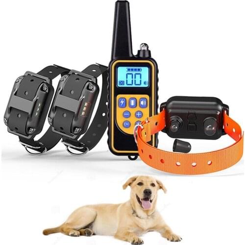 800m Waterproof Pet Electric Dog Training Collar Remote Rechargeable With LCD Display Dog Bark Control Training Collar