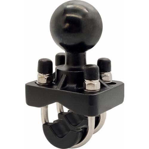 Jadkinsta Double U-Bolt Motorcycle Bike Handlebar Rail Mount Base with 1.5 Inch Ball for Gopro Camera for Garmin for Sony
