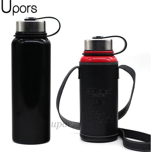 UPORS 800/1100ml Thermos Bottle Outdoor Stainless Steel Travel Insulated Water Bottle Vacuum Flask with Carry Case Portable