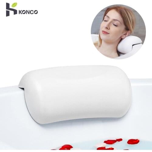 Konco Bathtub Pillow Non-slip Bathtub Headrest Soft Waterproof Bath Pillows with Suction Cups Bathroom Accessories