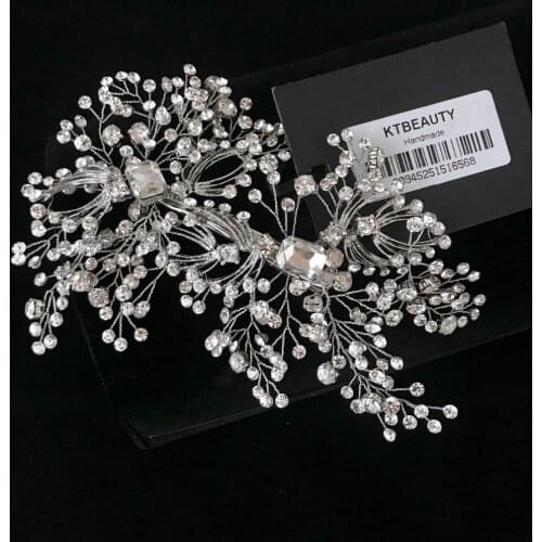 Luxury Handmade Crystal Flowers Lace CombHeadband Gorgeous Bridal Hairpin Jewelry Royal Bridal Wedding Hair Accessories