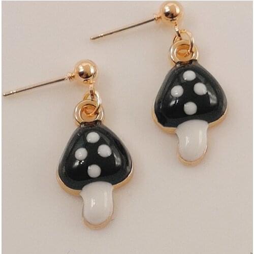 1 pair of fashion womens sweet handmade oil drop simulation mushroom long pendant pendant earrings jewelry accessories gift