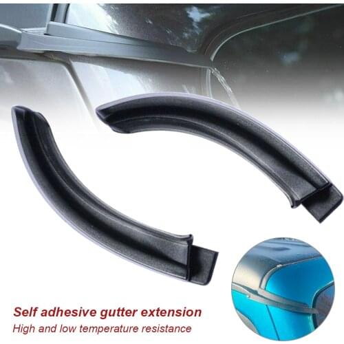 2PCS Water Rain Gutter Extension Car Fit For Jeep Wrangler JL 18-20 Gladiator JT