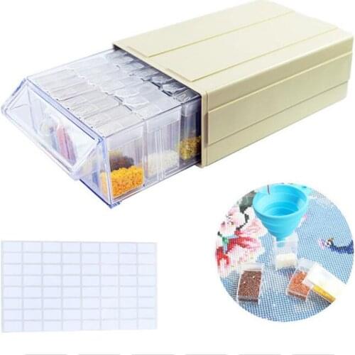 5D Diamond painting tool storage box DIY new drawer type rice bead box square bottle round bottle diamond plate combination set