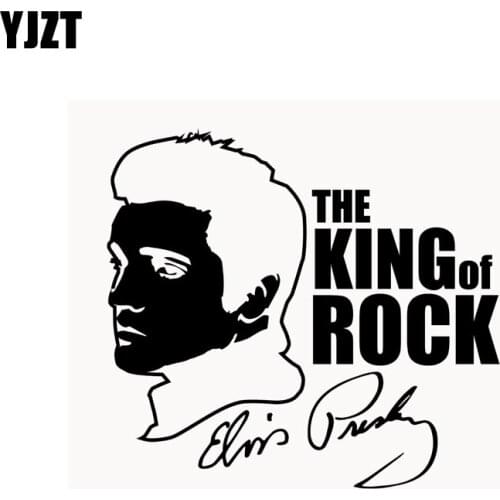 YJZT 17.1CM*15.6CM New Elvis Presley Vinyl Decal Car Sticker Rock Autograph Black/Silver C3-0010