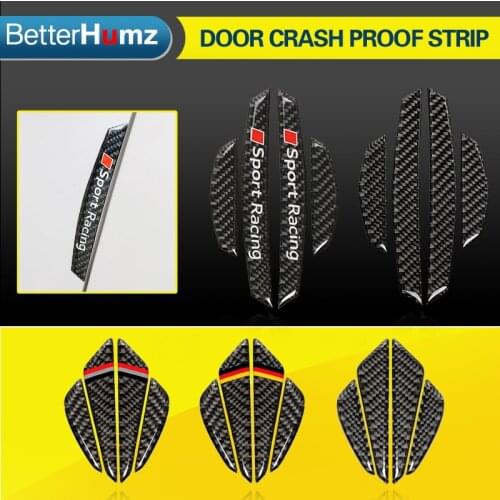 BETTERHUMZ Carbon Fiber Car Door Protector Crash Bar Car Door Edge Corner Bumper Guards Buffer Trim Molding Protection Strip