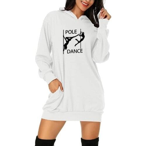 Womens Sexy Dancer Printed Loose Long Sweatshirt Fashion Graphic Hoodies Tops Fall 2020 Women Clothing Pole Dance Funny Dress