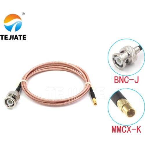 1PCS TEJIATE Adapter Cable MMCX To BNC Type MMCXK Convert BNCJ 8-90CM 1M 1.5M 2M Length Connector RG316 Wire