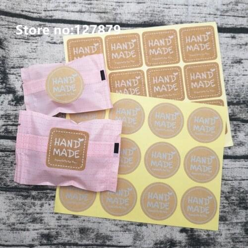 100PCS/lot Round Vintage Kraft Label Sticker handmade DIY Adhesive Packaging Sealing Label Sticker Gift Cake Baking Stickers