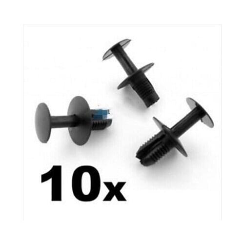 10x For Volvo Plastic Bumper Clips, For Engine Undertray Clips & Wheel Arch Lining Clips
