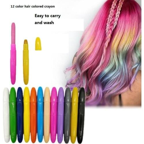 12 color face crayon childrens water-soluble painting crayon can turn face crayon hair coloring crayon