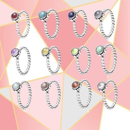 2021 New Fashion 100% S925 Ring With Twelve Colors Of Choice. Original Diy Jewelry, Suitable For Womens Anniversary Gifts