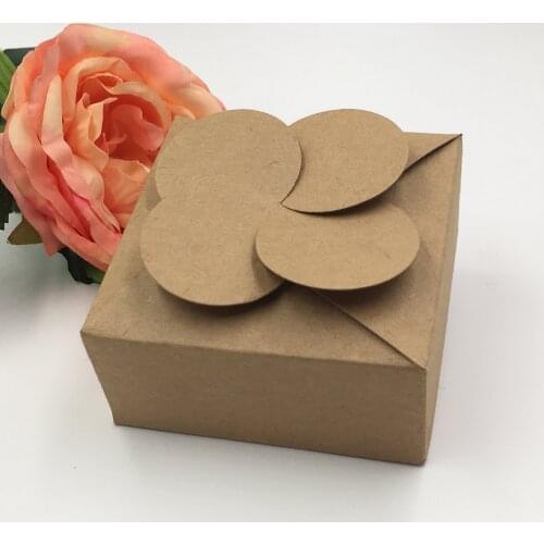 25pcs Natural Brown Square Shape Paper Box Handamde Craft Storage Carton Blank Diy Gift Boxes 8x8x3.5cm