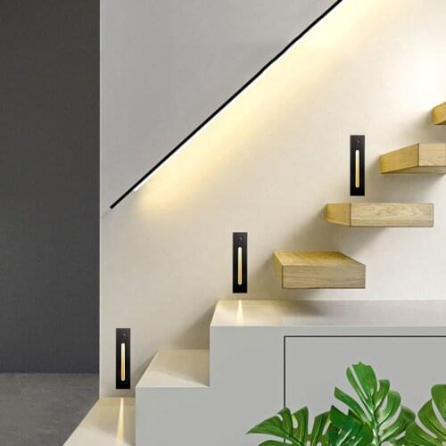 3W PIR Motion Sensor + Light Sensor Outdoor Step Light LED Recessed Corner Stair Lights Ladder Pathway Stairway Wall Lamp