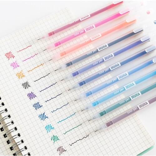 6 /10/12 Colors kawaii Gel Pen 0.5mm Colour Ink Pens Marker Writing Stationery School Office Supplies