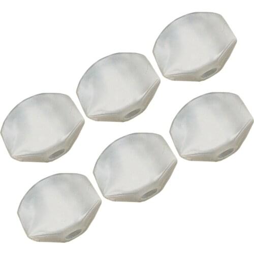 6 Pieces Plastic Guitar Tuning Pegs Keys Buttons Caps Knobs Acoustic Guitar Replacement Parts White