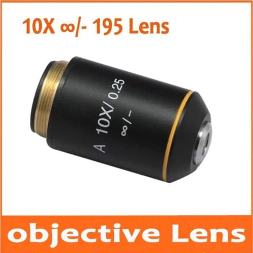 1pc 10X Biological Microscope Achromatic Infinity Objective Lens for Olympus Biomicroscope System Interface 20.2mm