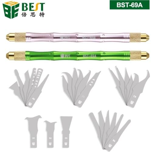 Bst 69A 27pcs Blades Craft Cutting Knife DIY Carving Knife demolition CPU repair Model Repairing tools for phone repair tools