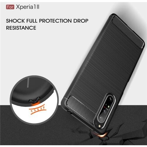For Sony Xperia 1 II Case Soft Silicone Carbon Fiber Cover Phone Case For Sony Xperia 1 II Protective Cover For Sony Xperia 1 II