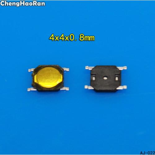 ChengHaoRan 100pcs 4x4x0.8mm Tact Switch SMT SMD Tactile Membrane Switch PUSH Button 4*4*0.8mm Waterproof Microwave Oven Switch