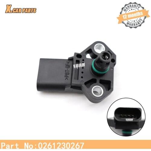 Manifold Absolute Turbo Boost Pressure Map Sensor 0261230267 For Volkswagen Bora Caddy III Eos Golf LT Lupo Multivan Beetle