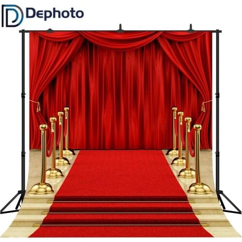 DePhoto Photography Backdrop Red Carpet Stage Gold Rope Vip luxury party birthday photo background photo studio prop