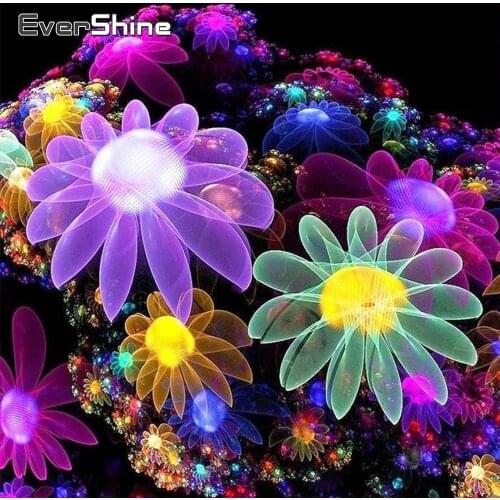 EverShine 5D Diamond Mosaic Flowers Cross Stitch Diamond Painting Cartoon Picture Rhinestones Art Kits Home Decor New Arrivals