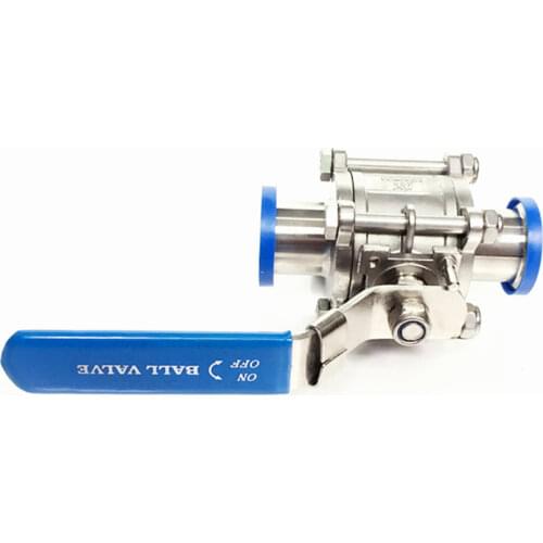 Fit 51mm Pipe OD x 2" Tri Clamp Full Port 3-PC Ball Valve SUS304/316L Stainless Steel Homebrew Beer