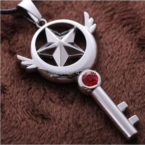 Hot!!! Card Captor Sakura Necklace Alloy Czech Stone Pendant Necklace Star Necklace High Quality Cosplay Jewelry