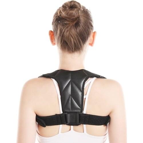 Leather Back Support Belt Spine Posture Corrector Brace Humpback Shoulder Belt Back Posture Correction Men Women Pain Relief