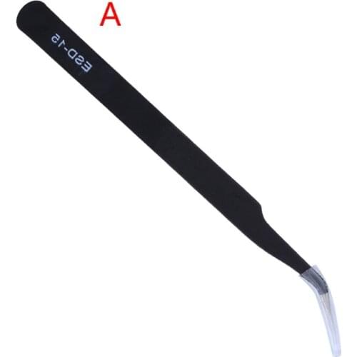Carbon Steel High Precision Black Handicraft Clamp Plier Curved Tweezer DIY Nipper ESD-15/ESD-14