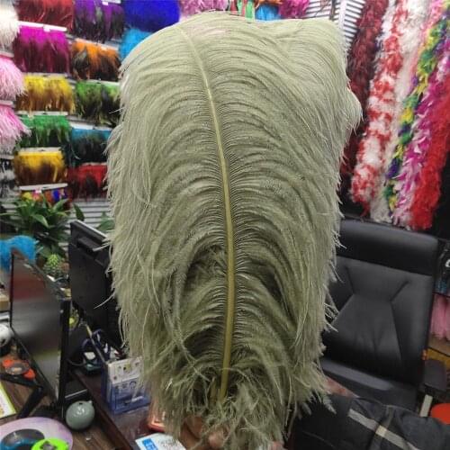 Hot Sales 100pcs Gorgeous Olive Green 22-24inches/55-60cm DIY jewelry Christmas Halloween Decoration Natural ostrich feathers