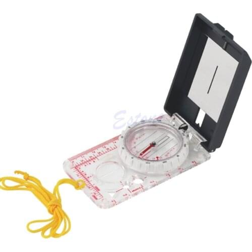 Mini Ruler Map Scale Mirror Navigation Compass Scouts Outdoor Camping Survival Kits