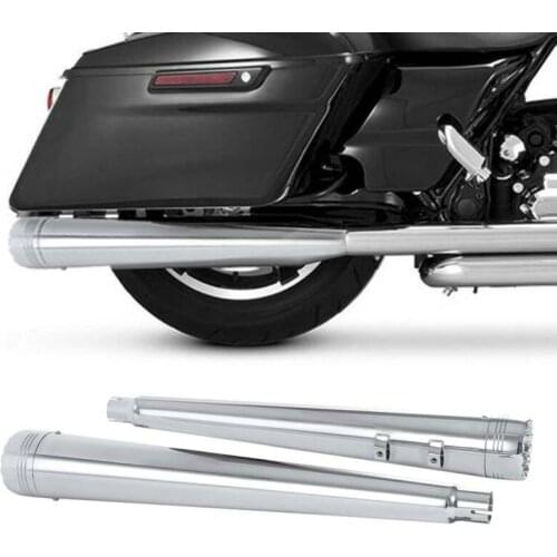 Motorcycle 4'' Megaphone Slip on Dual Exhaust Pipe For Harley Touring Road King Electra Glide 1995-2016