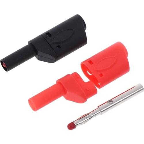 NEW Safety 4mm Male Retractable Sheath Stackable Banana Plug Wire Solder Connectors 10pcs/Lot