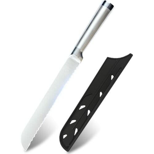 Stainless Steel Bread Knife 8 Inch Bread Cutting Kitchen Knife Serrated Design Cutter For Cutting Bread Cheese Cake Hot Selling