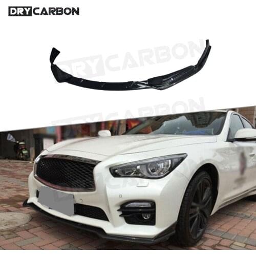 Carbon Fiber front bumper lip spoiler protector for Infiniti Q50 Q50S Sport Bumper 2014-2017 car styling Bodykit Bumper Guard